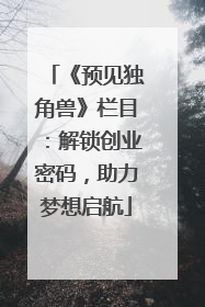 《预见独角兽》栏目：解锁创业密码，助力梦想启航