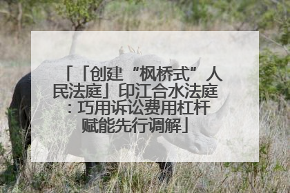 「创建“枫桥式”人民法庭」印江合水法庭：巧用诉讼费用杠杆 赋能先行调解