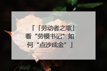 「劳动者之歌」看“劳模书记”如何“点沙成金”