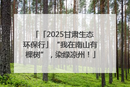 「2025甘肃生态环保行」“我在南山有棵树”，染绿凉州！