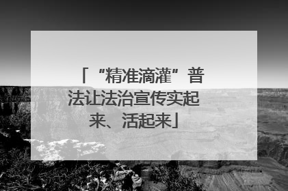 “精准滴灌”普法让法治宣传实起来、活起来