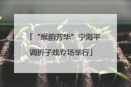 “缑韵芳华”宁海平调折子戏专场举行