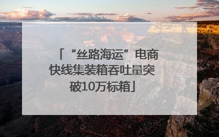 “丝路海运”电商快线集装箱吞吐量突破10万标箱