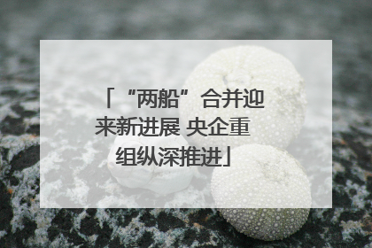 “两船”合并迎来新进展 央企重组纵深推进