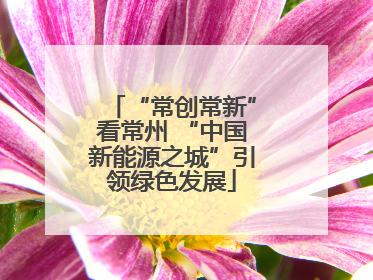 “常创常新”看常州 “中国新能源之城”引领绿色发展