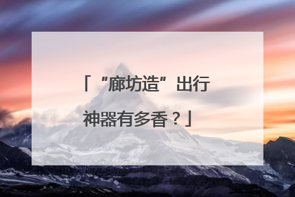 “廊坊造”出行神器有多香？
