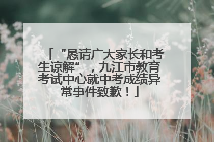 “恳请广大家长和考生谅解”，九江市教育考试中心就中考成绩异常事件致歉！