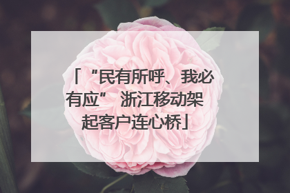 “民有所呼、我必有应” 浙江移动架起客户连心桥