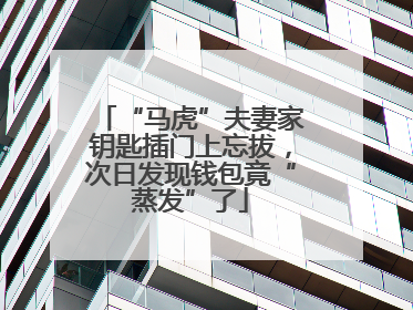 “马虎”夫妻家钥匙插门上忘拔，次日发现钱包竟“蒸发”了