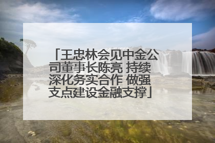 王忠林会见中金公司董事长陈亮 持续深化务实合作 做强支点建设金融支撑
