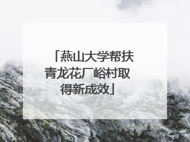燕山大学帮扶青龙花厂峪村取得新成效