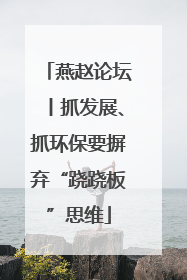 燕赵论坛丨抓发展、抓环保要摒弃“跷跷板”思维
