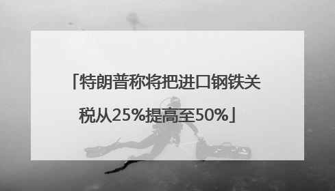特朗普称将把进口钢铁关税从25%提高至50%