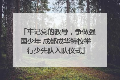 牢记党的教导，争做强国少年 成都成华特校举行少先队入队仪式