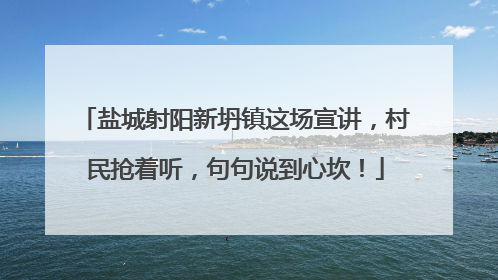 盐城射阳新坍镇这场宣讲，村民抢着听，句句说到心坎！