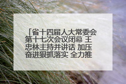 省十四届人大常委会第十七次会议闭幕 王忠林主持并讲话 加压奋进狠抓落实 全力推动支点建设成势见效
