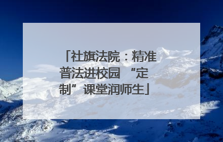 社旗法院：精准普法进校园 “定制”课堂润师生