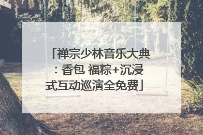 禅宗少林音乐大典：香包 福粽+沉浸式互动巡演全免费