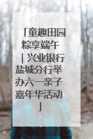 童趣田园 粽享端午｜兴业银行盐城分行举办六一亲子嘉年华活动