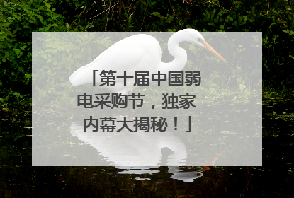 第十届中国弱电采购节，独家内幕大揭秘！