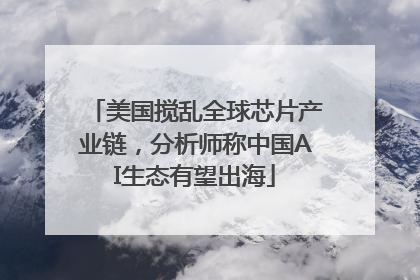 美国搅乱全球芯片产业链，分析师称中国AI生态有望出海