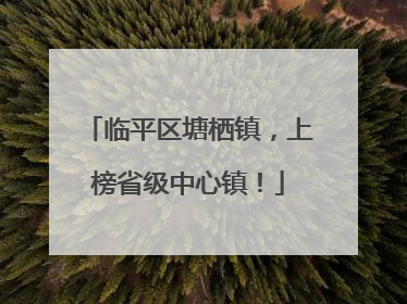 临平区塘栖镇，上榜省级中心镇！
