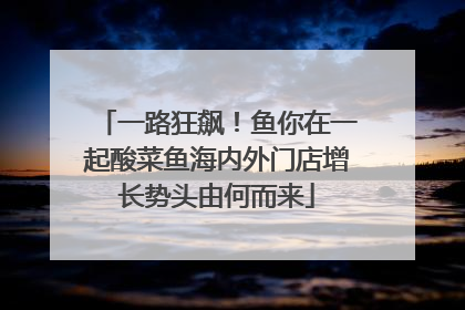 一路狂飙!鱼你在一起酸菜鱼海内外门店增长势头由何而来