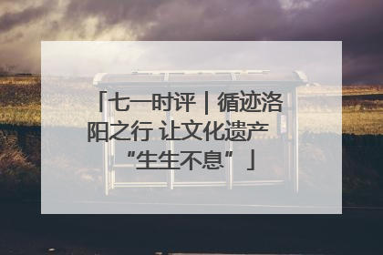 七一时评｜循迹洛阳之行 让文化遗产“生生不息”