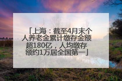 上海：截至4月末个人养老金累计缴存金额超180亿，人均缴存额约1万居全国第一