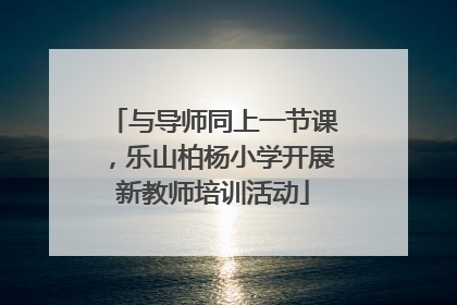 与导师同上一节课，乐山柏杨小学开展新教师培训活动
