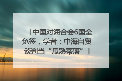 中国对海合会6国全免签，学者：中海自贸谈判当“瓜熟蒂落”