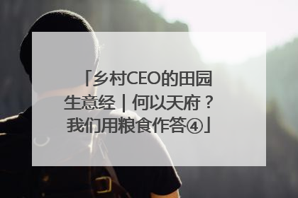 乡村CEO的田园生意经｜何以天府？我们用粮食作答④