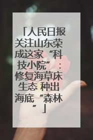 人民日报关注山东荣成这家“科技小院”：修复海草床生态 种出海底“森林”