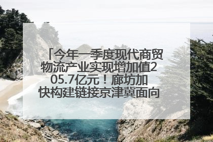 今年一季度现代商贸物流产业实现增加值205.7亿元！廊坊加快构建链接京津冀面向全世界的物流通道