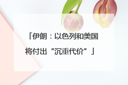 伊朗：以色列和美国将付出“沉重代价”