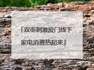 双重刺激厦门线下家电消费热起来
