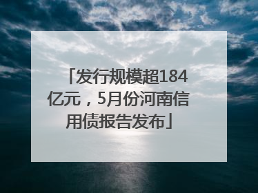 发行规模超184亿元，5月份河南信用债报告发布