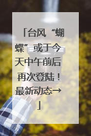 台风“蝴蝶”或于今天中午前后再次登陆！最新动态→