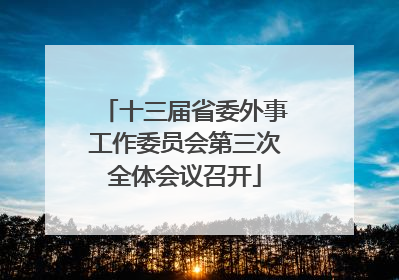 十三届省委外事工作委员会第三次全体会议召开