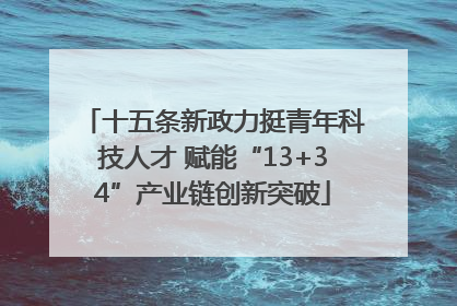 十五条新政力挺青年科技人才 赋能“13+34”产业链创新突破