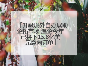 升级境外自办展助企拓市场 温企今年已拼下15.8亿美元意向订单