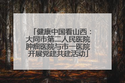 健康中国看山西：大同市第二人民医院肿瘤医院与市一医院开展党建共建活动