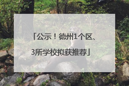 公示！德州1个区、3所学校拟获推荐