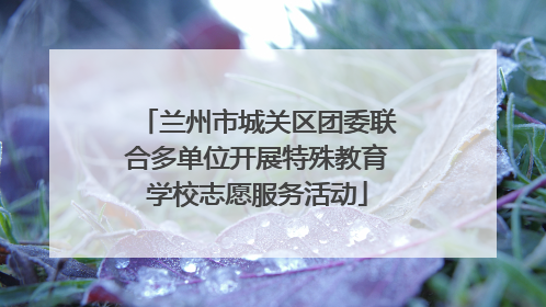 兰州市城关区团委联合多单位开展特殊教育学校志愿服务活动