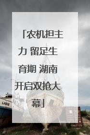 农机担主力 留足生育期 湖南开启双抢大幕