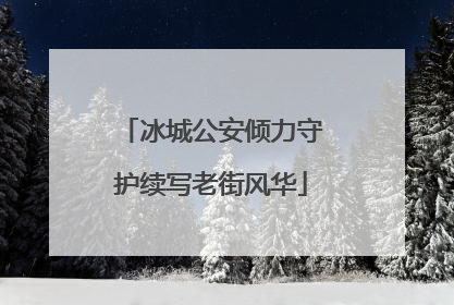冰城公安倾力守护续写老街风华