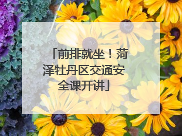 前排就坐！菏泽牡丹区交通安全课开讲