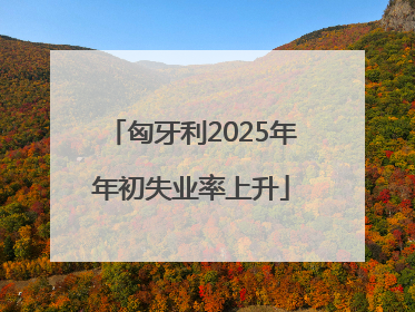 匈牙利2025年年初失业率上升