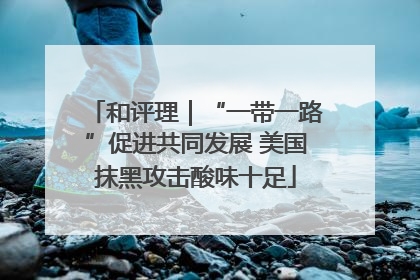 和评理｜“一带一路”促进共同发展 美国抹黑攻击酸味十足