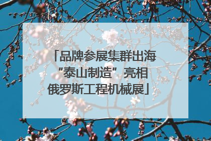 品牌参展集群出海 “泰山制造”亮相俄罗斯工程机械展
